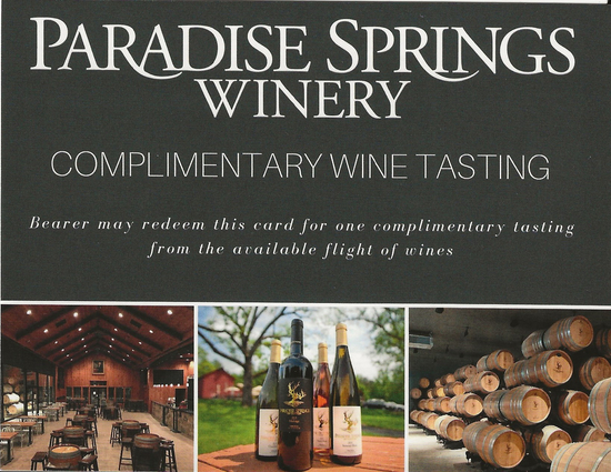 Wine Tasting at Paradise Springs: Starting Bid $40