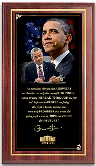 Barack Obama Wall Plaque #1: Starting Bid $40