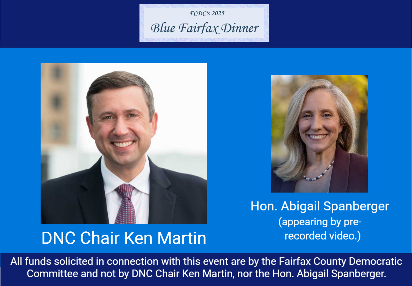 DNC Chair Ken Martin Special Guest, May 18 FCDC Blue Fairfax Dinner DNC Chair Ken Martin Special Guest, May 18 FCDC Blue Fairfax Dinner