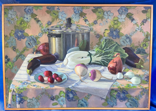 Oil Painting "Still Life With Bok Choy": Current Bid $150