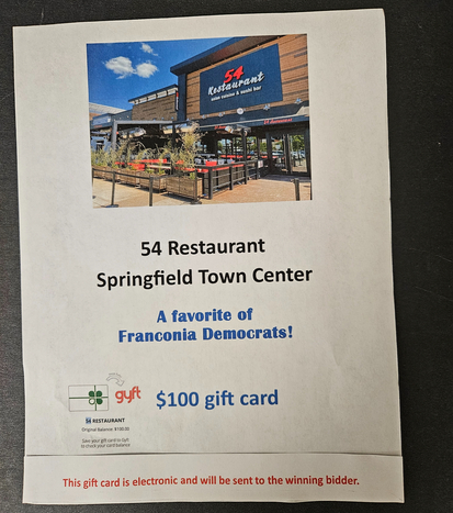 Dinner Out at 54 Restaurant; current bid $70