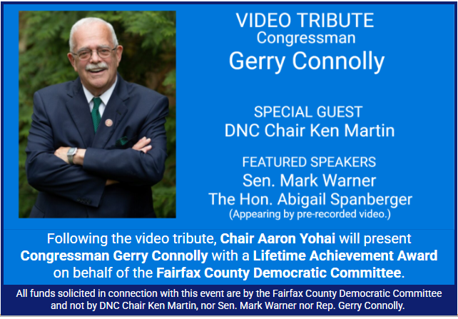 Video tibute for Gerry Connolly >> May 18 FCDC Blue Fairfax Dinner